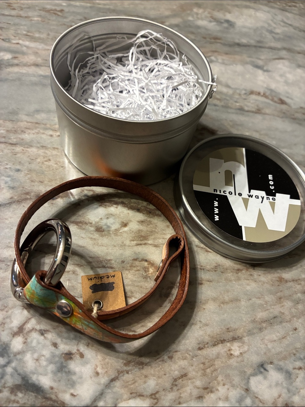 NWT Nicole Wayne Brown Leather Wrap Bracelet Artisan authentic
